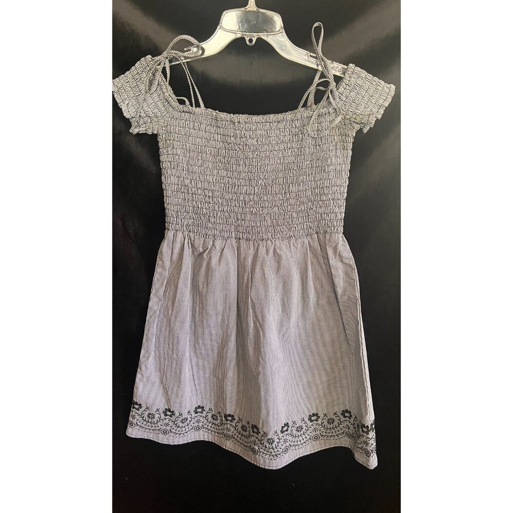 LA Hearts Cottagecore Off Shoulder Forklore Blue Embroidered Dress Small